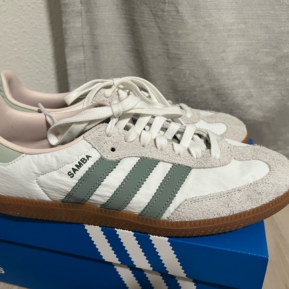Cute Spring Adidas Samba OG women’s size 8.5. ID0492 green and white - Picture 7 of 11